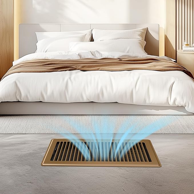 Floor Register Fits 6x14 and 14x6 Duct Opening, Heavy Duty Steel Walkable Floor Vents Covers, Adjustable Air Supply Lever