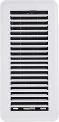 Floor Register, Includes Steel Grill and Rust-Proof Damper Box, 4" x 10", White (RGFW104), product image