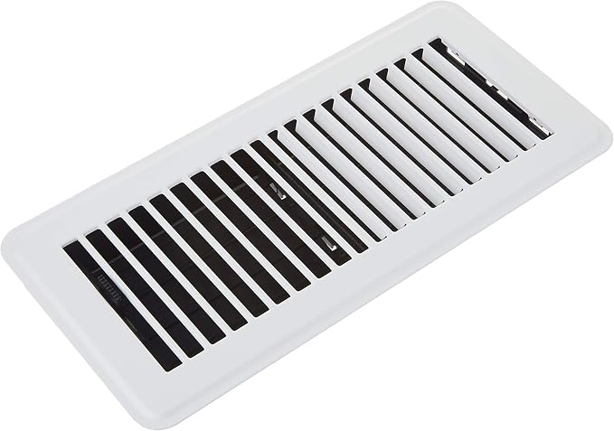 Floor Register, Includes Steel Grill and Rust-Proof Damper Box, 4" x 10", White (RGFW104), alternate product view 4