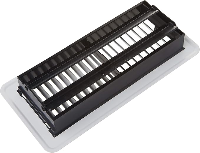 Floor Register, Includes Steel Grill and Rust-Proof Damper Box, 4" x 10", White (RGFW104), alternate product view 5