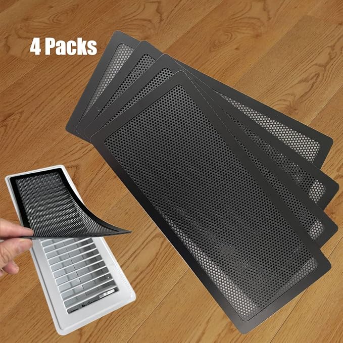 Floor Register Vent Cover- 4"x10" Magnetic Air Vent Screen Mesh Cover, Perfect for Wall/Ceiling/Floor Air Vent Filters