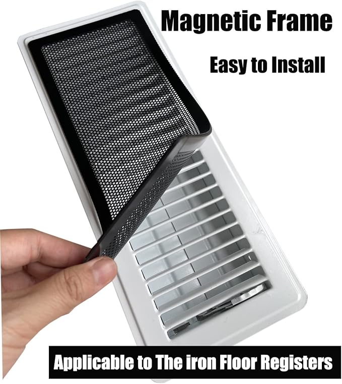 Floor Register Vent Cover- 4"x10" Magnetic Air Vent Screen Mesh Cover, Perfect for Wall/Ceiling/Floor Air Vent Filters