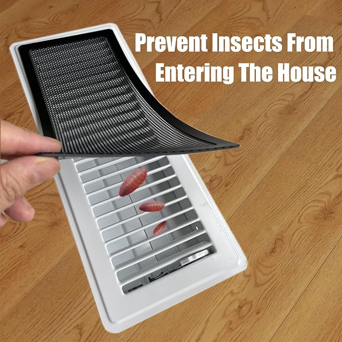 Floor Register Vent Cover- 4"x12" Magnetic Air Vent Screen Mesh Cover, Perfect for Wall/Ceiling/Floor Air Vent Filters