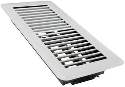 Floor Register Vent for 4-Inch by 10-Inch Vent Openings (Item Dimensions 11.5 x 5.5") - Easy Adjust Air Supply Lever