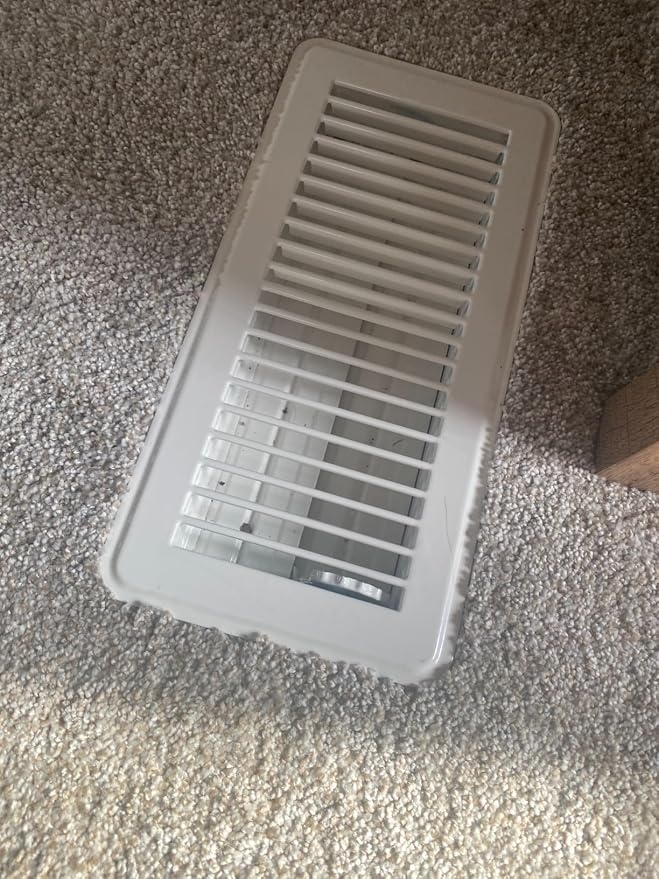 Floor Register Vent for 4-Inch by 10-Inch Vent Openings (Item Dimensions 11.5 x 5.5") - Easy Adjust Air Supply Lever