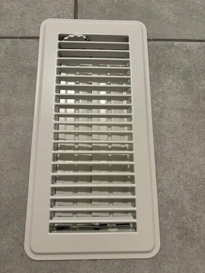 Floor Register Vent for 4-Inch by 10-Inch Vent Openings (Item Dimensions 11.5 x 5.5") - Easy Adjust Air Supply Lever