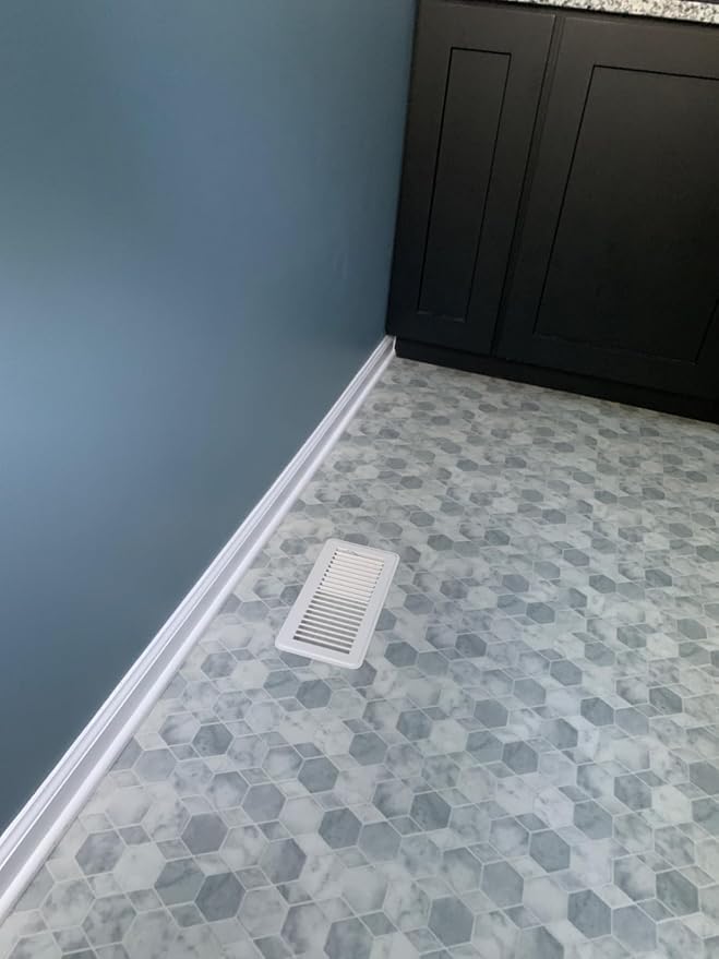 Floor Register Vent for 4-Inch by 10-Inch Vent Openings (Item Dimensions 11.5 x 5.5") - Easy Adjust Air Supply Lever