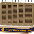 Floor Vent Covers, Floor Register 4x10, 5 Pack Adjustable Plastic Vent Covers for Home Floor, Ceiling or Sidewall, Floor Vent