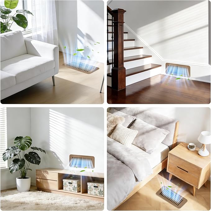 Floor Vent Covers, Floor Register 4x10, 5 Pack Adjustable Plastic Vent Covers for Home Floor, Ceiling or Sidewall, Floor Vent