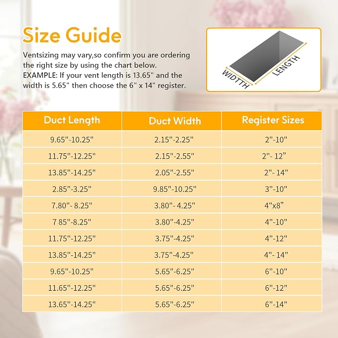 Floor Vent Covers, Floor Register 6x12, 2 Pack Adjustable Decorative Vent Covers for Home Floor, Ceiling or Sidewall Vent