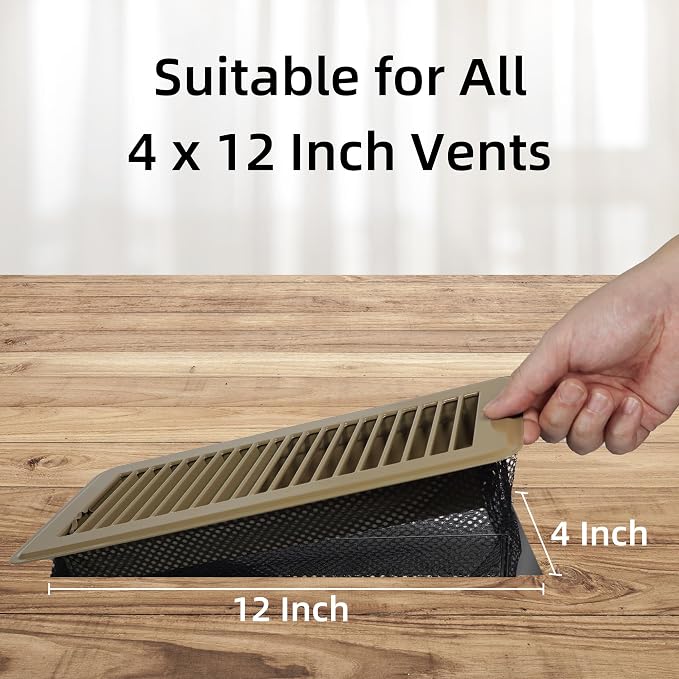 Floor Vent Screen Net for Home Floor, Floor Register Cover Trap 4 x 12 Inch, Air Vent Filter Mesh Catches Coin, Toys, Pet