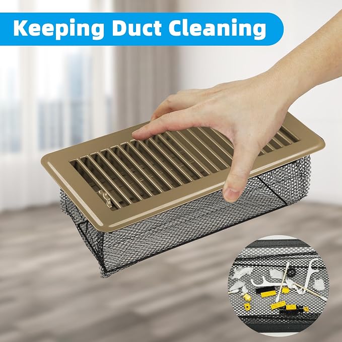 Floor Vent Screen Net for Home Floor, Floor Register Cover Trap 4 x 12 Inch, Air Vent Filter Mesh Catches Coin, Toys, Pet