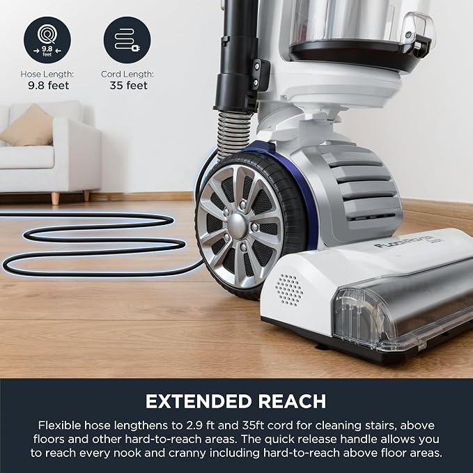 FloorRover Bagless Upright Pet Vacuum Cleaner, Suctionseal, Swivel Steering for Carpet and Hard Floor 2.9 ft, alternate