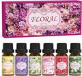 Floral Fragrance Oils Set, Essential Oils for Diffuser & Candle Making Scents, 6x10ml Aromatherapy Oils Gift Set - Jasmine