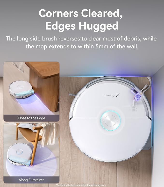 Flow Robot Vacuum and Mop Combo, FlowWash Real-Time Self-Cleaning Track Mop, 22,000 Pa Suction, Dual-Camera AI Obstacle