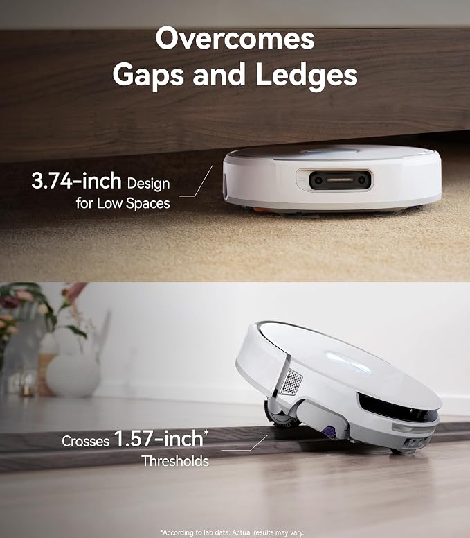 Flow Robot Vacuum and Mop Combo, FlowWash Real-Time Self-Cleaning Track Mop, 22,000 Pa Suction, Dual-Camera AI Obstacle
