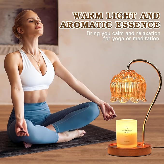 Flower Candle Warmer Lamp 2 Pack, Candle Lamp with Timer, Christmas Birthday Gifts for Women Mom, alternate product view 6