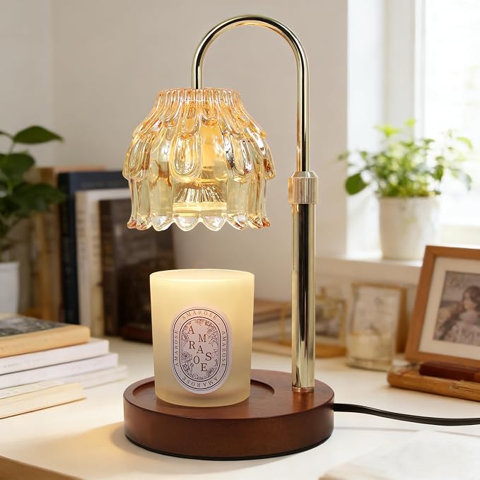 Flower Candle Warmer Lamp with Timer Dimmer, Adjustable Height, Birthday Housewarming Gifts for Women Mom, New Home Bedroom