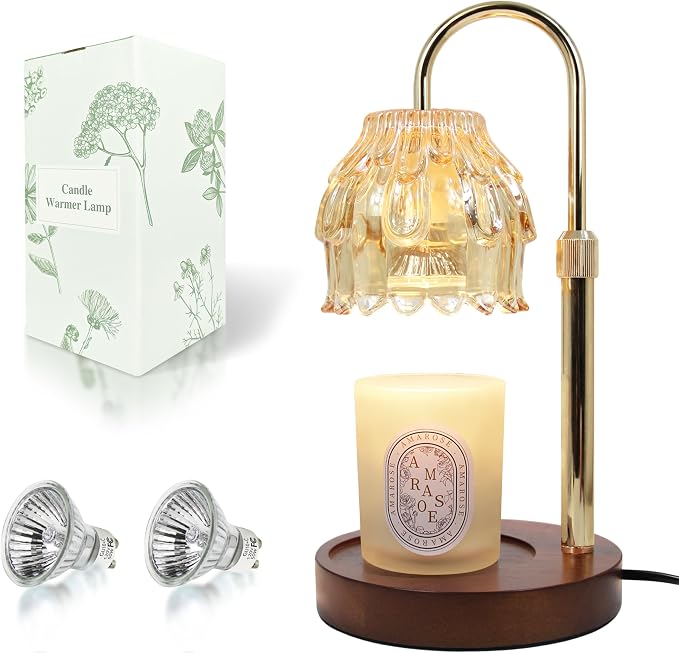 Flower Candle Warmer Lamp with Timer Dimmer, Adjustable Height, Birthday Housewarming Gifts for Women Mom, New Home Bedroom