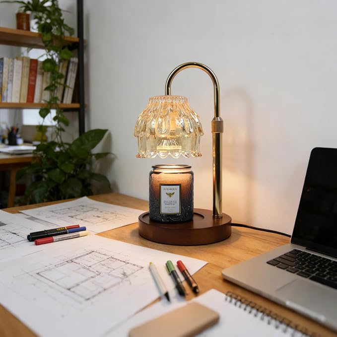 Flower Candle Warmer Lamp with Timer Dimmer, Adjustable Height, Birthday Housewarming Gifts for Women Mom, New Home Bedroom