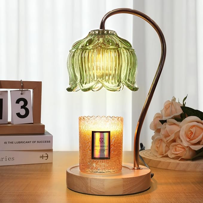 Flower Candle Warmer Lamp with Timer & Dimmer - Fits All Jar Scented Candles - Christmas & Mother's Day Gift for