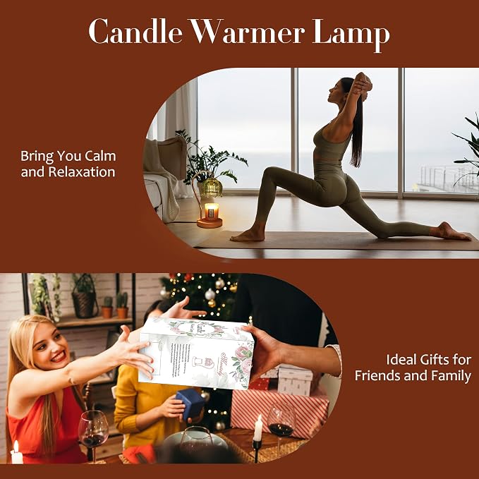 Flower Candle Warmer Lamp with Timer & Dimmer - Fits All Jar Scented Candles - Christmas & Mother's Day Gift for