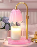 Flower Candle Warmer Lamp with Timer, Vintage Adjustable Glass Warmer Light for Jar Candles, Electric Wax Warming Melter