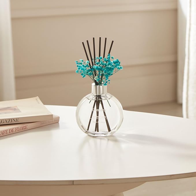 Flower Reed Diffuser Set 5.07oz Cashmere Vanilla Scent Diffuser with Sticks Home Fragrance Reed Diffuser for Bathroom Shelf