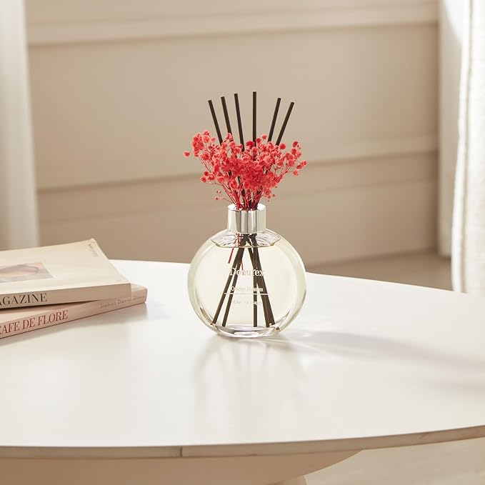 Flower Reed Diffuser Set 5.07oz Orange Blossom Scent Diffuser with Sticks Home Fragrance Reed Diffuser for Bathroom Shelf