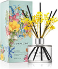 Flower Reed Diffuser Set / 6.7oz / Lemon Eucalyptus/Scent Diffuser with Sticks Home Fragrance Reed Diffuser for Bathroom