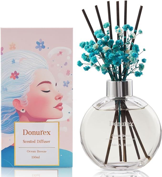 Flower Reed Diffusers for Home with Ocean Breeze, product image