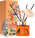 Flower Reed Diffusers Set, 5.07 oz Freesia/Passion Fruit/Orange Scented Oil Diffuser with 8 Reed Sticks, product image