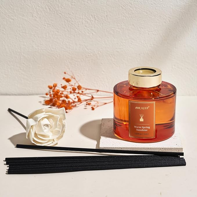 Flower Reed Diffusers Set, 5.07 oz Freesia/Passion Fruit/Orange Scented Oil Diffuser with 8 Reed Sticks, alternate product