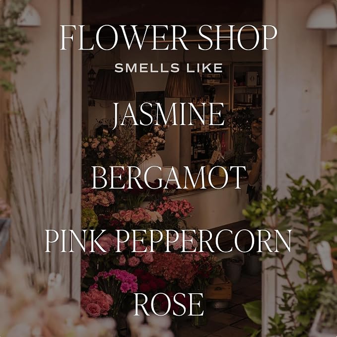 Flower Shop Candle - Jasmine with Pink Peppercorn Scent -100% Cotton Wick Soy Blend Wax Candles with 50 Hour Burn Time