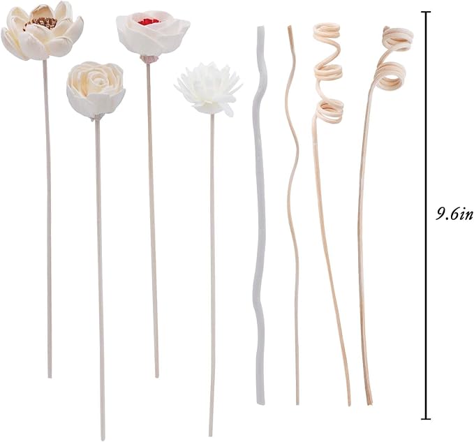Flowers Reed Diffuser Sticks Set, Scent Diffuser Stick, Fake Dried Flowers Aroma Fragrance Oil Reed Diffuser Sticks for