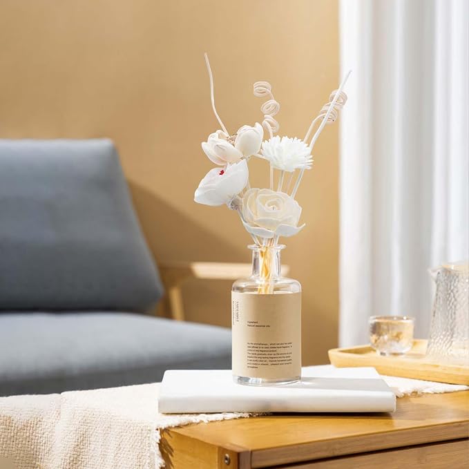 Flowers Reed Diffuser Sticks Set, Scent Diffuser Stick, Fake Dried Flowers Aroma Fragrance Oil Reed Diffuser Sticks for