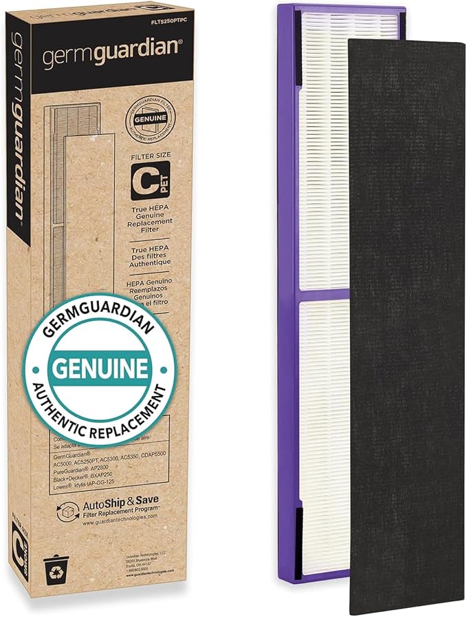 FLT5250PT True HEPA Genuine Air Purifier Replacement Filter C, with Pet Pure Treatment for AC5250PT, AC5000E, AC5300B