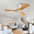 Flush Mount Ceiling Fans with Lights,36 inch,Remote Control,Wall Switch,Solid Wood Blades,Dimmable,Reversible