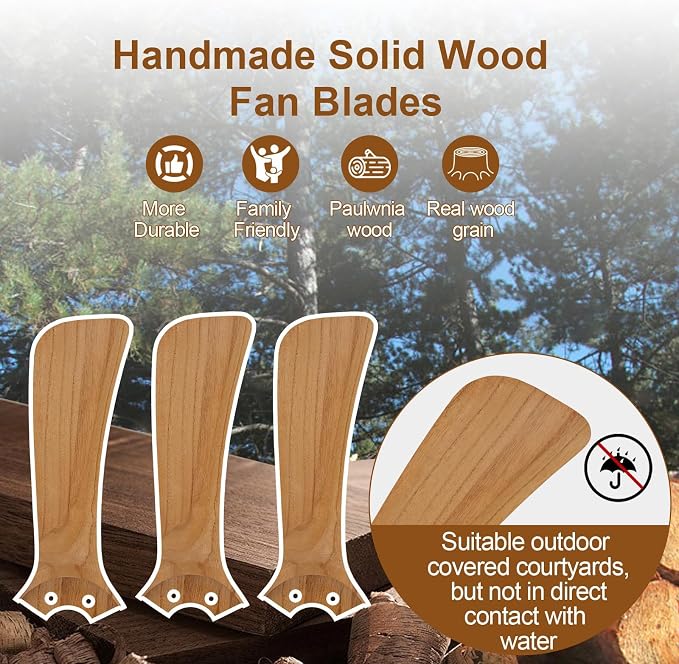 Flush Mount Ceiling Fans with Lights,36 inch,Remote Control,Wall Switch,Solid Wood Blades,Dimmable,Reversible