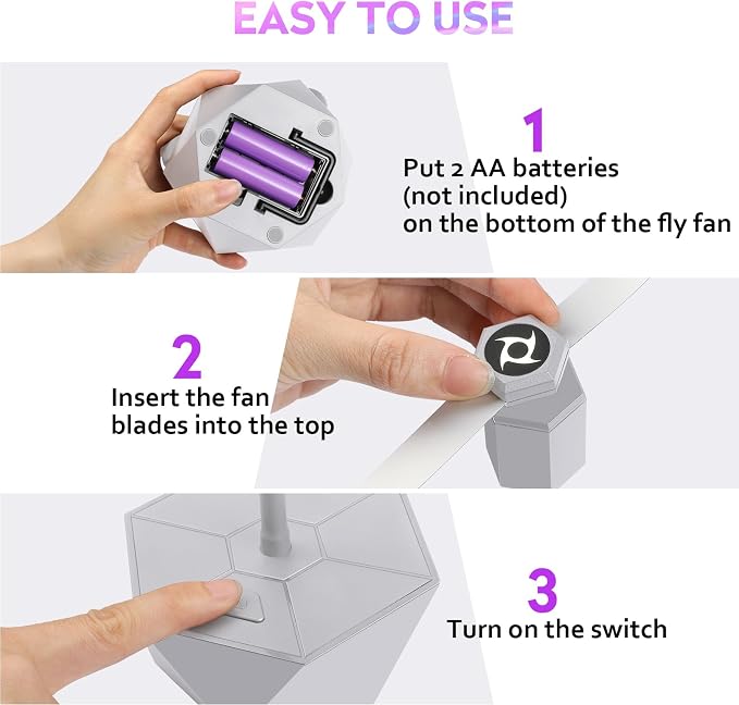 Fly Fans for Tables, Fly Repellent Fan Outdoor Indoor Keep Flies Away, Repellent Fans for Tables with Holographic Blades for