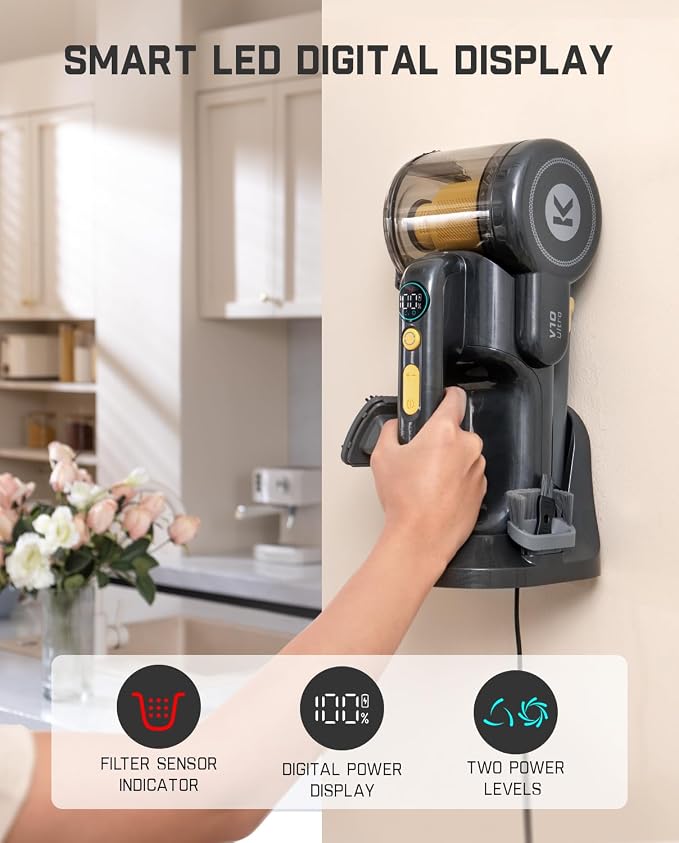Fold V10 Ultra Deluxe Handheld Vacuum Cordless, 17kPa Suction Power, Charging Base, Pivot Nozzle, Up to 35 Mins Runtime