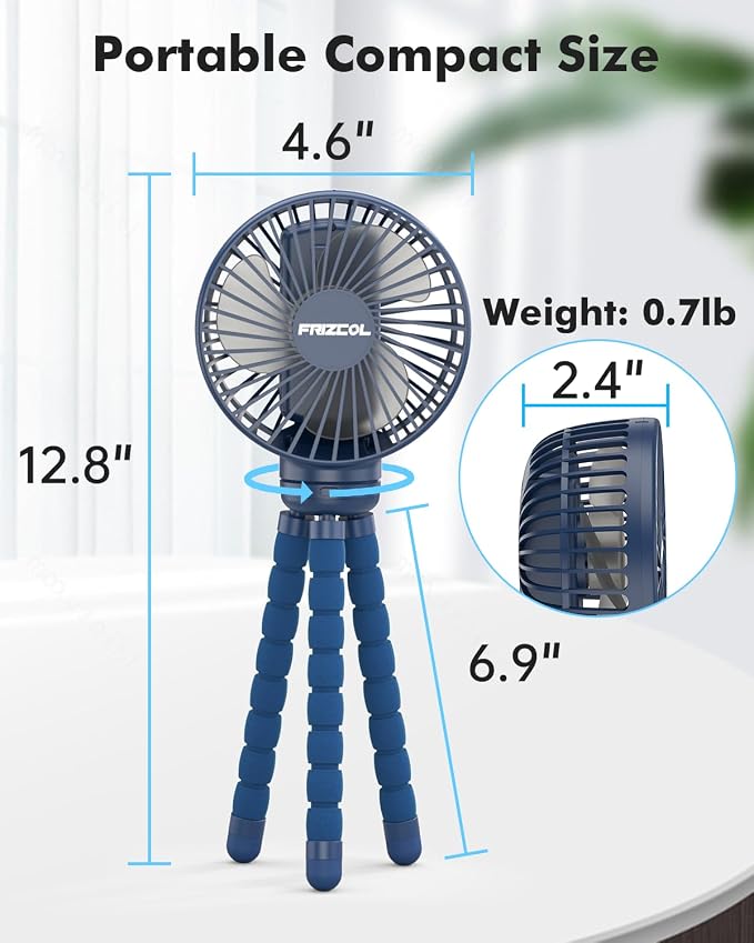 Stroller Fan for Baby - Portable Fans Rechargeable - Battery Operated Fan(Use for 24Hrs), alternate