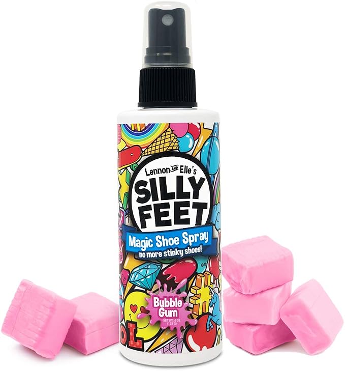 Foot and Shoe Deodorizer Spray, Extra-Strength Odor Eliminator for Smelly Shoes, Kids’ Feet, and Sweat, Bubble Gum Scent
