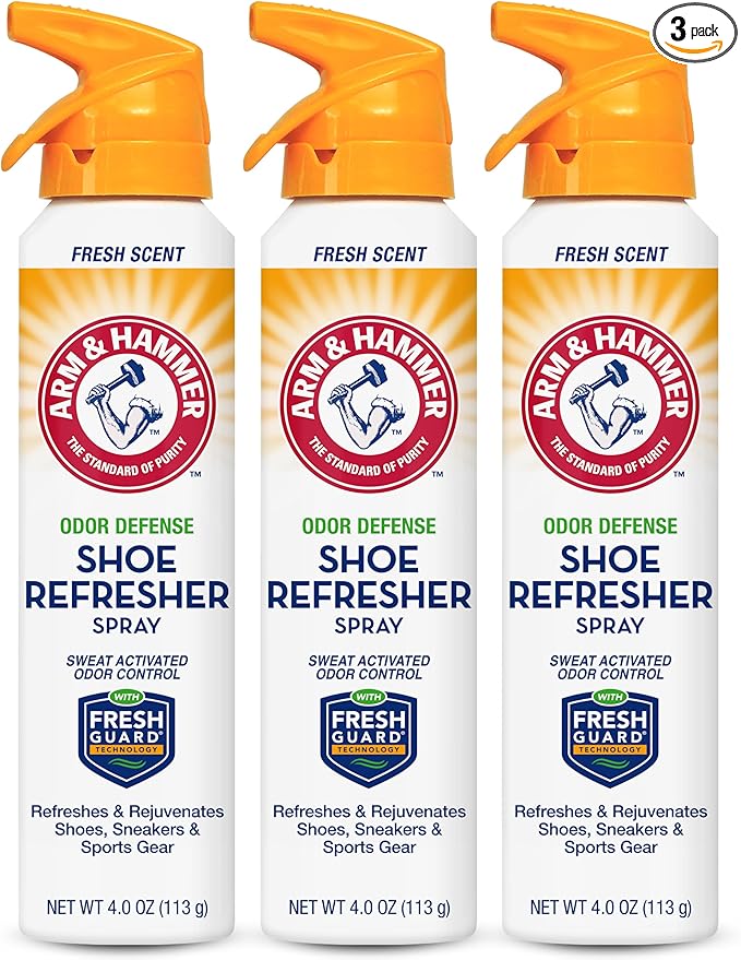 FootCare Arm and Hammer Shoe Refresher Spray, Multi-Purpose Odor Remover for All Types of Footwear, Shoe Deodorizer Spray