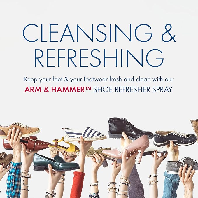 FootCare Arm and Hammer Shoe Refresher Spray, Multi-Purpose Odor Remover for All Types of Footwear, Shoe Deodorizer Spray