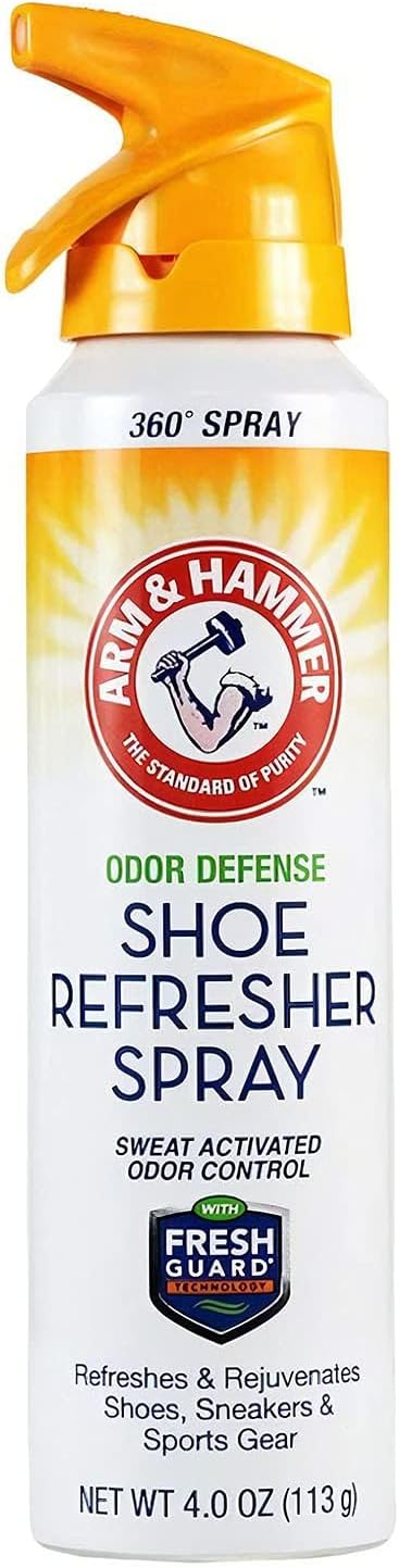 FootCare Arm and Hammer Shoe Refresher Spray, Multi-Purpose Odor Remover for All Types of Footwear, Shoe Deodorizer Spray