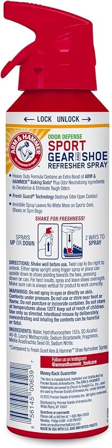FootCare TM Sport Gear & Shoe Refresher Spray, Heavy Duty Odor Defense for Sports Gear and Footwear, alternate product view 2