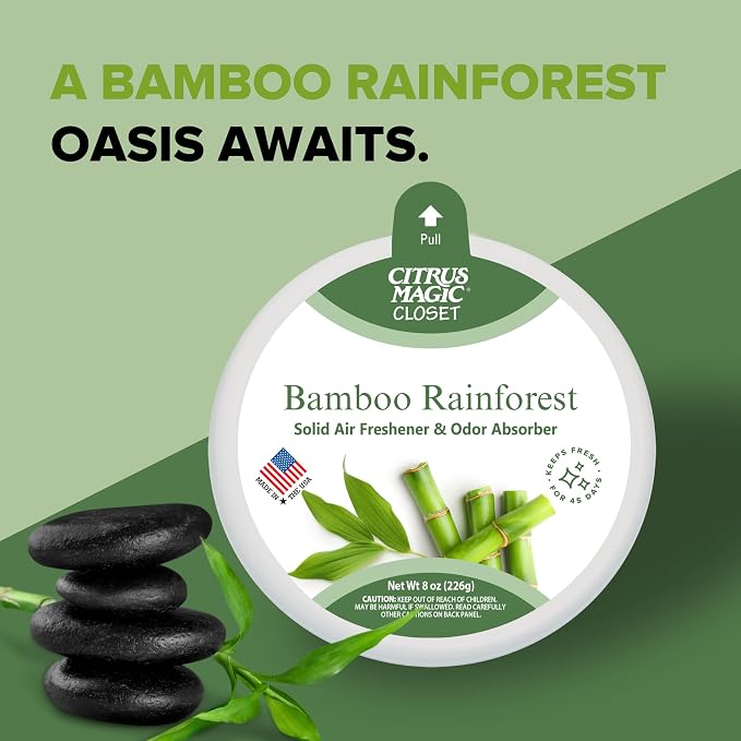 For Closets Odor Absorbing Solid Air Freshener, Bamboo Rainforest, 8-Ounce, Pack of 3 0 Count Bamboo, alternate product view