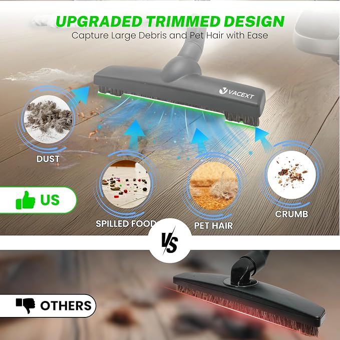 For Vacuum Cleaner Attachments for Carpet, Tile Hard Floors, Dryer Vent, Corner, Car Detailing -Horsehair Hardwood