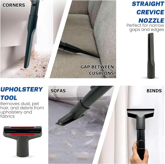 For Vacuum Cleaner Attachments for Carpet, Tile Hard Floors, Dryer Vent, Corner, Car Detailing -Horsehair Hardwood